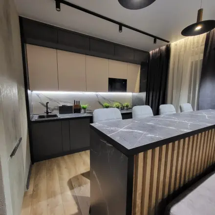 Кухня Бетон темный Бетон светлый Софт Латте